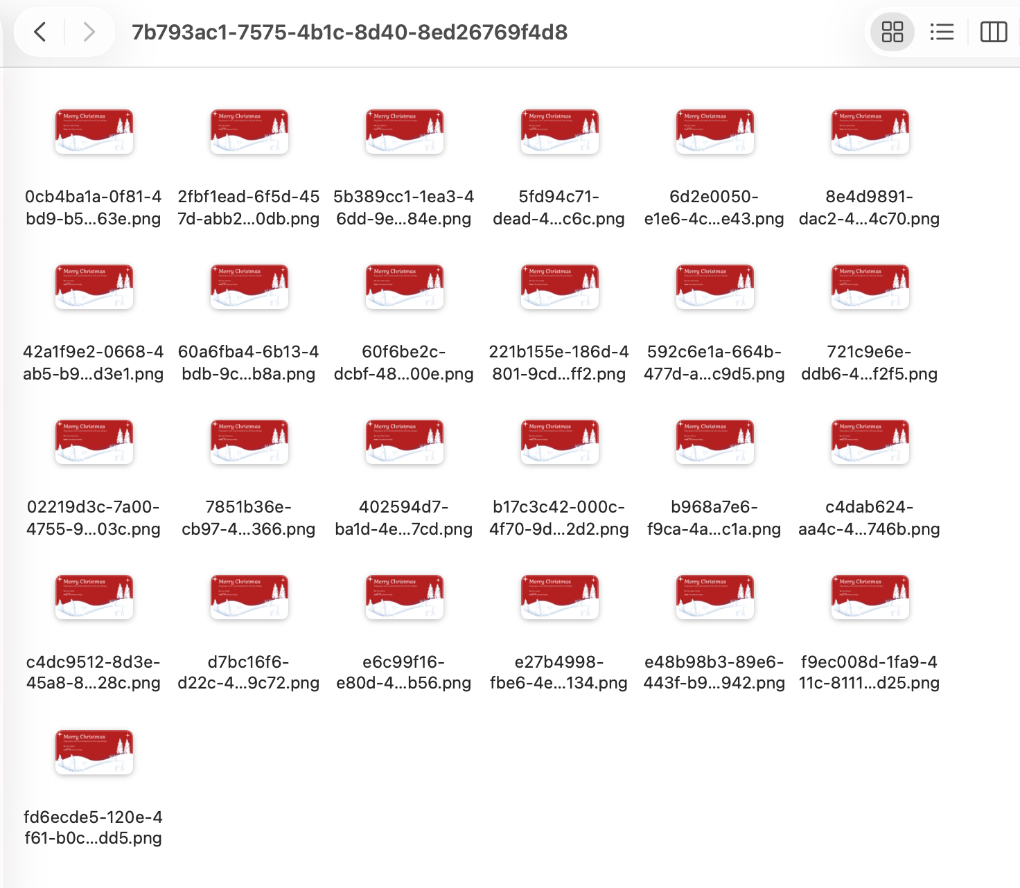 All the greetings are generated with the same change.