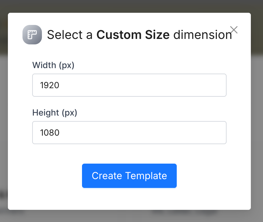 Enter the dimensions