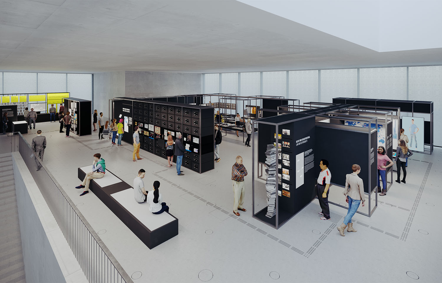 Rendering Ausstellung 1. OG © Atelier Brückner GmbH