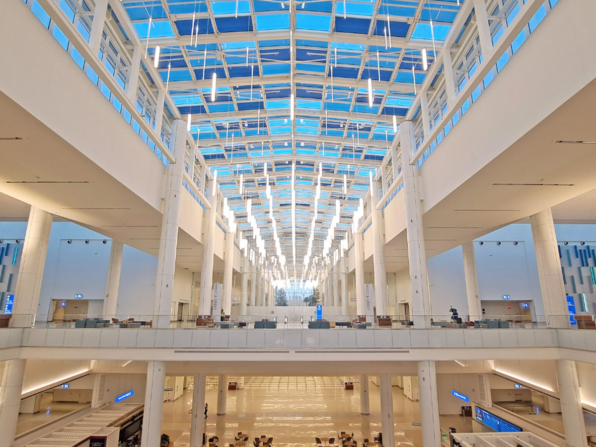 Terminal C glass celling.