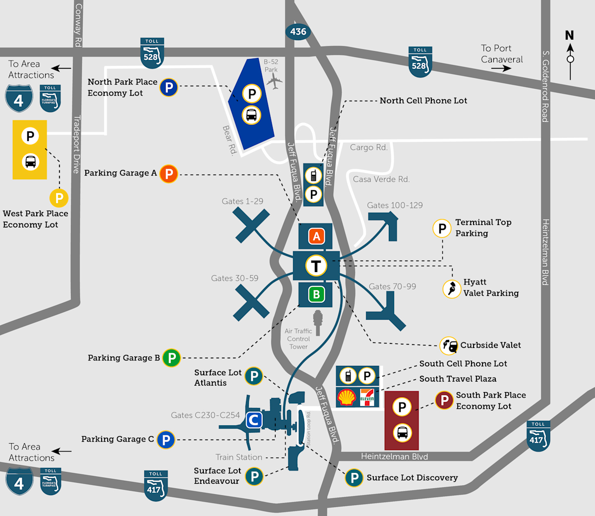 MCO Parking Map