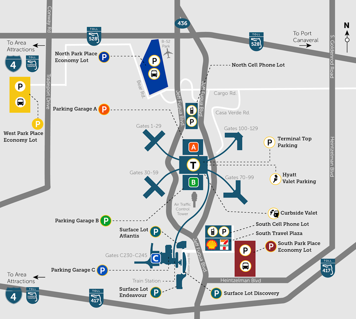 MCO Parking Map