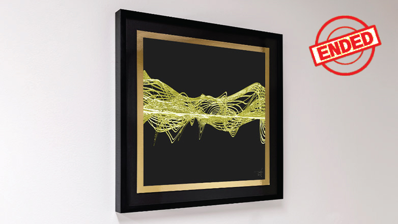 One of a Kind Art Work Based on the Soundwaves of Hamilton's “My Shot" Signed by Lin-Manuel Miranda and Artist Tim Wakefield