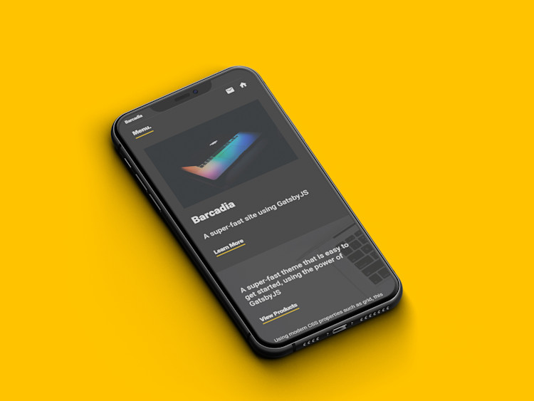 The Barcadia website as viewed on an iPhone