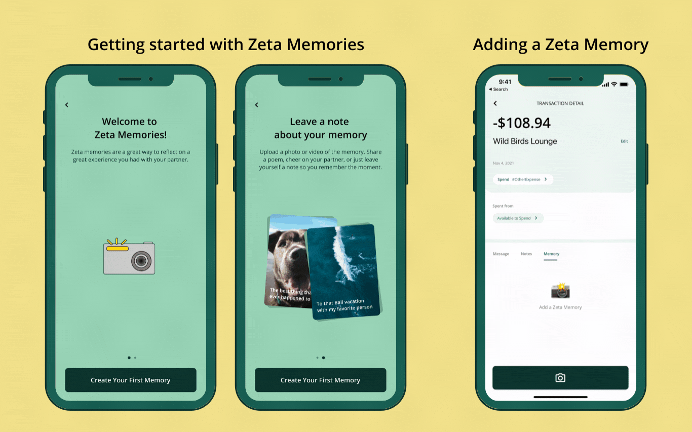 Zeta Joint Cards Product Updates Nov 2021 - Memories