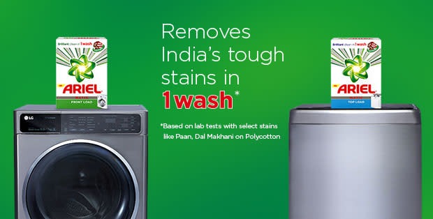 Ariel removes India's tough stains in 1 wash