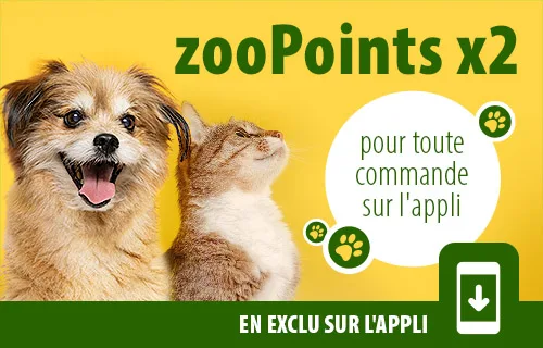 zooPoints x 2 pour toute commande passée sur l’appli !