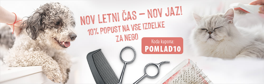 10% popust na vse izdelke za pasjo in mačjo nego