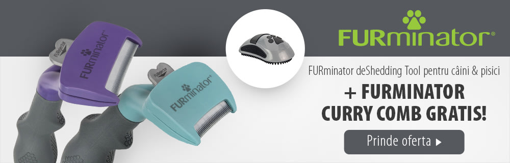 La achiziția FURminator deShedding Tool primești Furminator Curry Comb gratis! Profită acum!