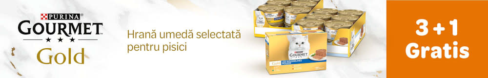 Gourmet Gold. Hrană umedă selectată pentru pisici. 3+1 gratis.