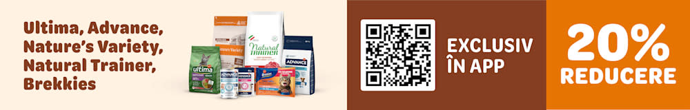 Ultima, Advance, Nature's Variety, Natural Trainer, Brekkies. 20% REDUCERE. Exclusiv în APP.