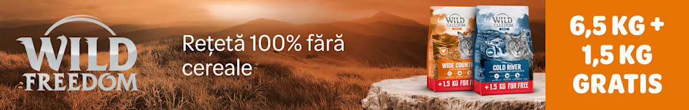 Wild Freedom 6,5 kg + 1,5 kg gratis. Rețetă 100% fără cereale