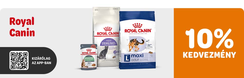 Royal Canin termékekre 10% kedvezmény - kizárólag az app-ban!