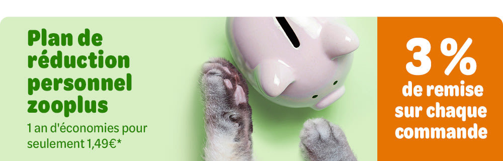 3 % de remise sur chaque commande – Plan de réduction personnel zooplus