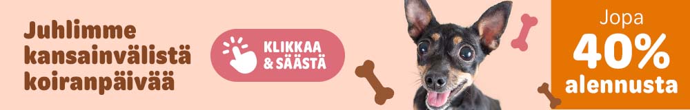 Jopa 40% alennusta. Juhlimme kansainvälistä koiranpäivää. Klikkaa & säästä.
