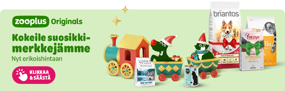 zooplus Originals, kokeile suosikkimerkkejämme, nyt erikoishintaan. Klikkaa & säästä.