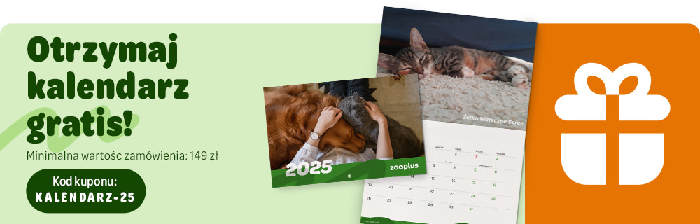Roczny kalendarz zooplus 2025 gratis! Kod kuponu: KALENDARZ-25