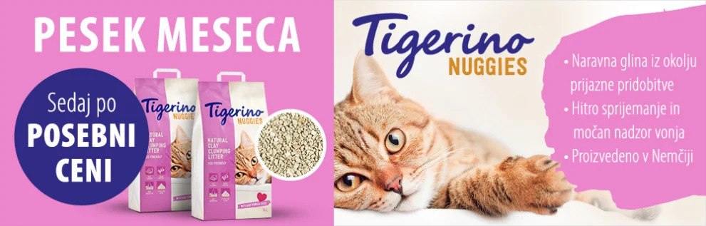 Pesek meseca: Tigerino Nuggies pesek za mačke 2 x 14 l po posebni ceni!