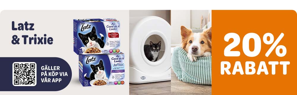 20% rabatt. Latz & Trixie. Gäller på köp via vår app.