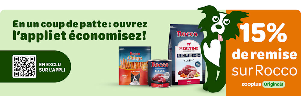 15% de remise sur Rocco avec l'appli