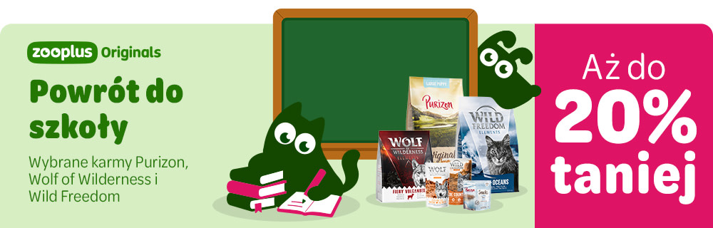 Powrót do szkoły z zooplus - aż do 20% taniej na wybrane karmy Purizon, Wolf of Wilderness i Wild Freedom