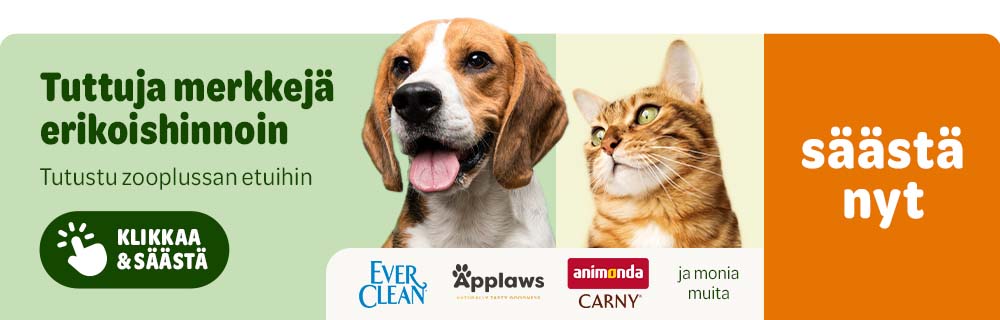 Tuttuja merkkejä erikoishinnoin. Tutustu zooplussan etuihin. Säästä nyt.