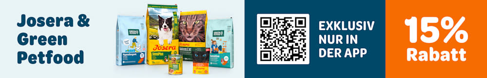 Exklusiv in der App: 15% Rabatt auf Josera & Green Petfood
