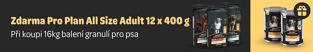 Zdarma Pro Plan All Size Adult 12x400g při koupi 16kg balení granulí pro psa
