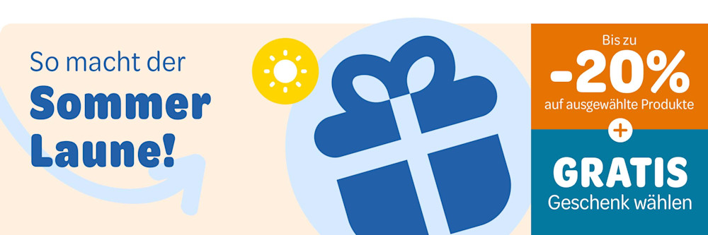 Bis zu 20% Rabatt und Gratis Geschenk wählen, so macht der Sommer Laune!