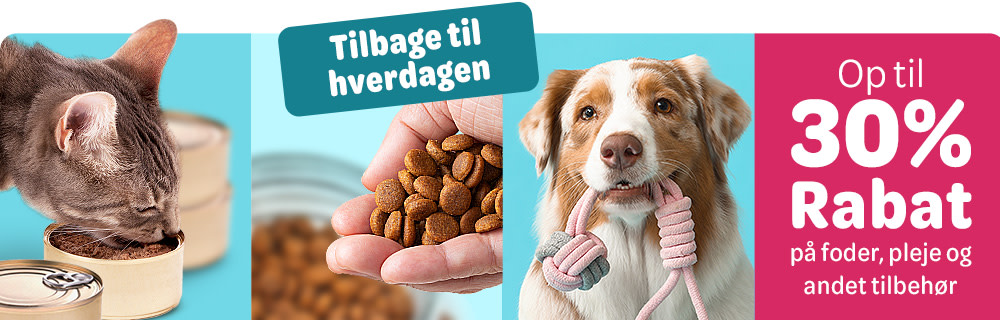 Spar op til 30% på foder, pleje og andet tilbehør