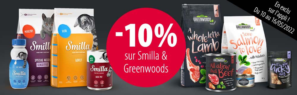 10% de remise sur Smilla & Greenwoods avec l'appli zooplus