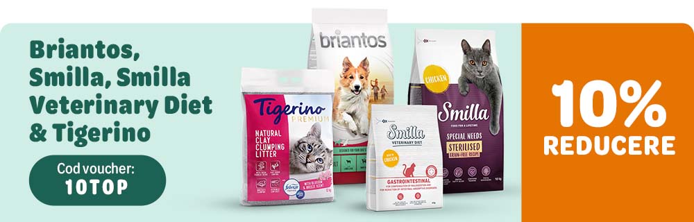 10% reducere la Briantos, Smilla, Smilla Veterinay Diet & Tigerino. Cod voucher: 10TOP