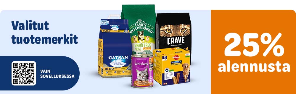 Valitut tuotemerkit. 25% alennusta. Vain sovelluksessa.