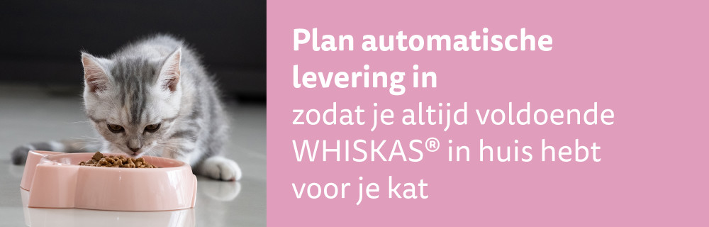 Plan herhaalbestellingen zodat je kat nooit zonder Whiskas komt te zitten.