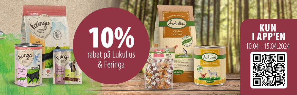 10% rabat på Lukullus og Feringa via app'en!