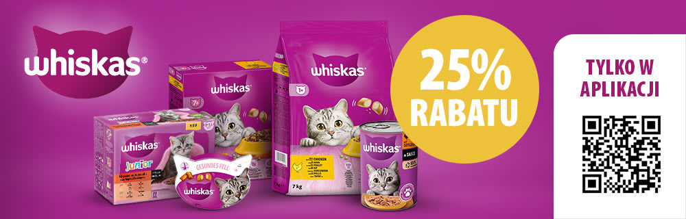 25% rabatu na whiskas, tylko w aplikacji