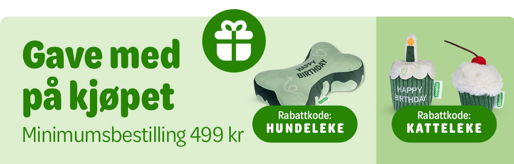 Få en hunde-eller katteleke med på kjøpet