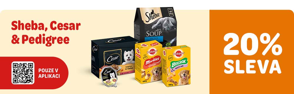 Sheba, Cesar a Pedigree 20% sleva Pouze v aplikaci