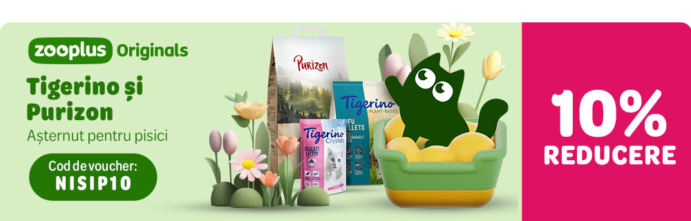 Tigerino și Purizon. Așternut pentru pisici. 10% REDUCERE. Cod de voucher: NISIP10