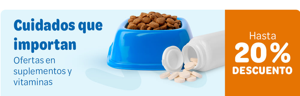 Hasta 20 % descuento en vitaminas y suplementos para perros y gatos