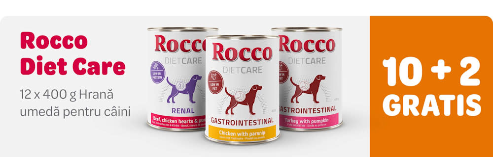 10 + 2 gratis Rooco Diet Care. Hrană umedă pentru câini