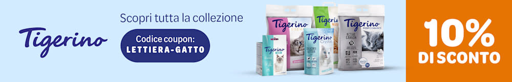 Approfitta codice coupon e ottieni 10% di sconto su lettiere Tigerino.