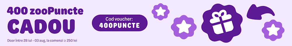 400zooPuncte cadou la comenzi ≥ 250 lei. Cod de voucher: 400PUNCTE. Doar între 28 iulie - 03 august 2026