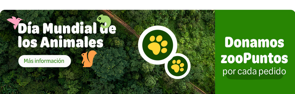 Día Mundial de los Animales: ¡participa en nuestra campaña de donaciones con motivo del Día Mundial de los Animales! 20 zoopuntos por cada pedido.