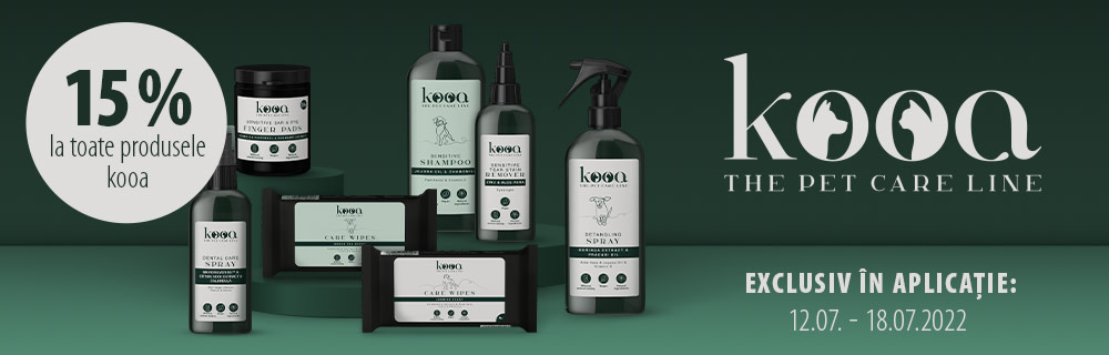 15% reducere la toate produsele kooa - Exclusiv în Aplicație!
