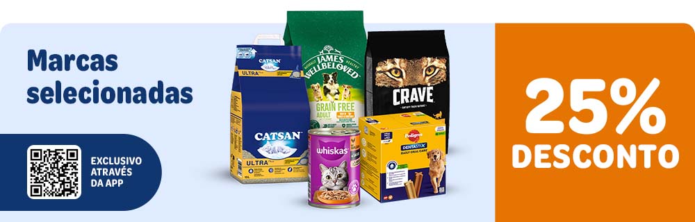 25 % de desconto numa seleção de marcas ao comprar através da App