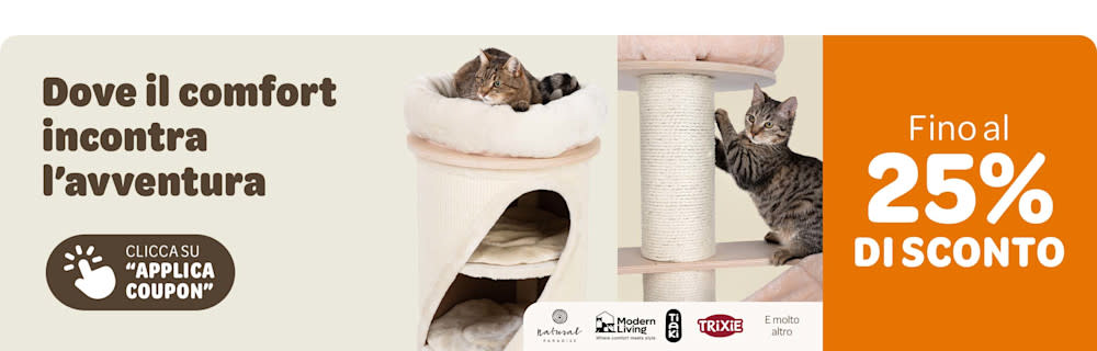 Fino al 25% di sconto su una selezione di tiragraffi per gatti!