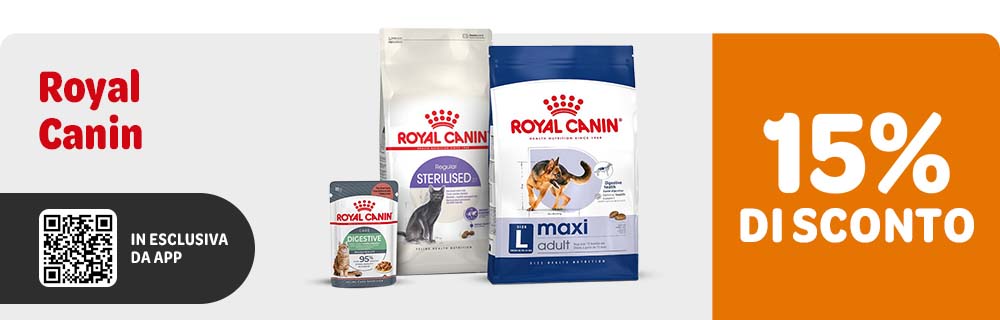 15% di sconto sui prodotti Royal Canin solo da App!