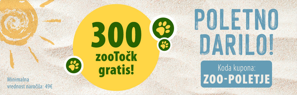 300 zooTočk gratis ob vsakem nakupu nad 49€