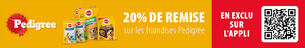 20 % de remise sur la gamme de friandises Pedigree pour chiens !